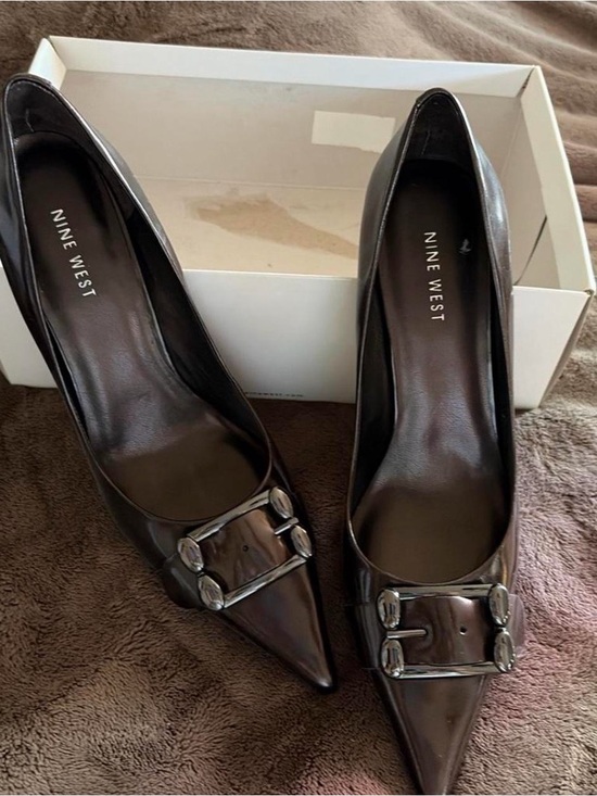 Nine West Shoes - Nine West Black Pointed Toe Buckle Pumps